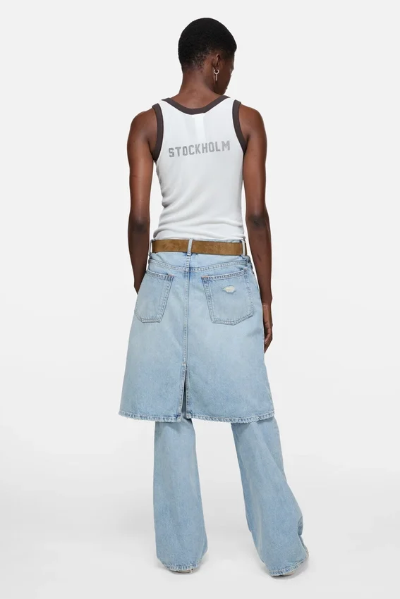 Sheer logo tank top