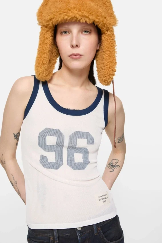 Sheer logo tank top