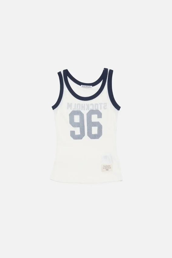 Sheer logo tank top