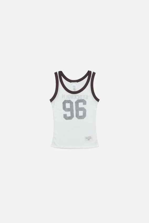 Sheer logo tank top