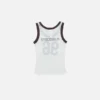 Sheer logo tank top