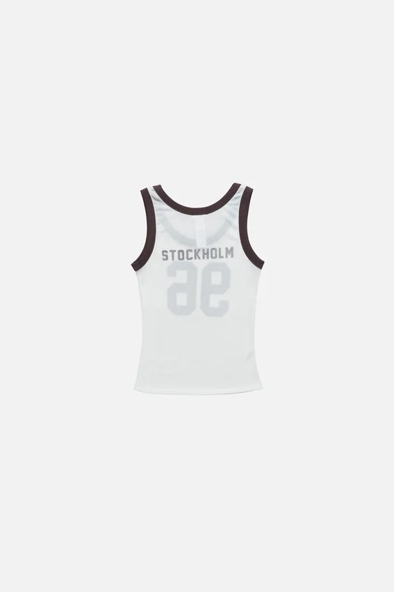 Sheer logo tank top
