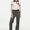 Sheer polo knit