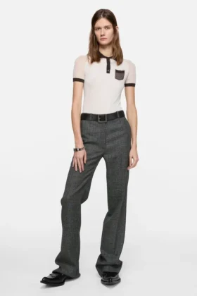 Sheer polo knit