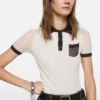 Sheer polo knit