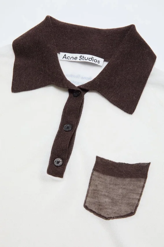 Sheer polo knit
