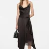 Shiny satin slip dress