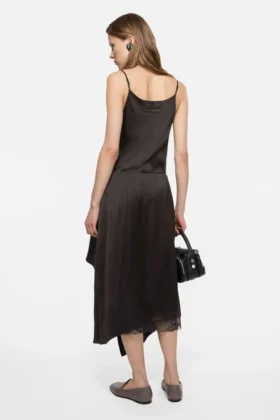 Shiny satin slip dress