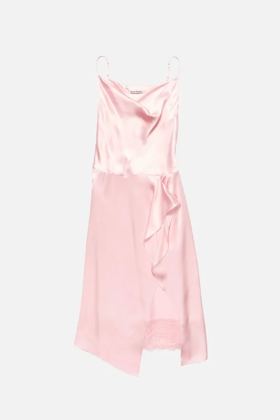 Shiny satin slip dress
