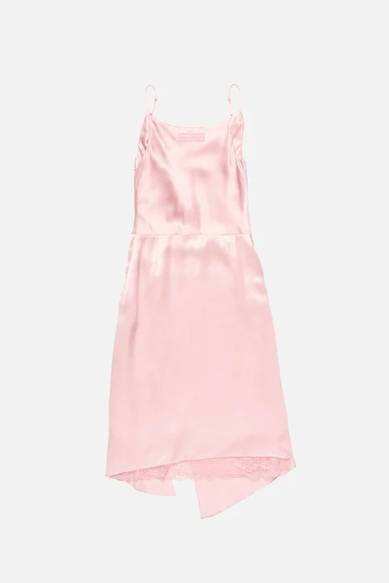 Shiny satin slip dress