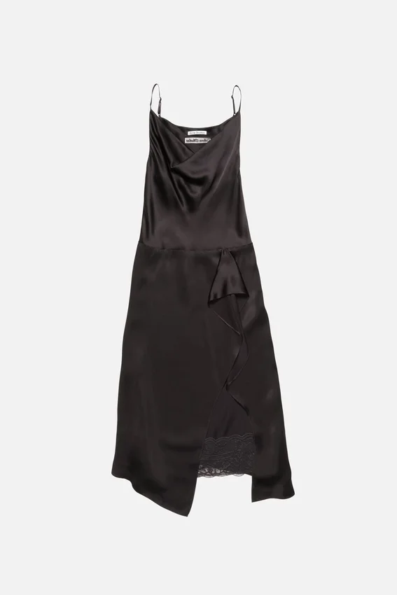 Shiny satin slip dress
