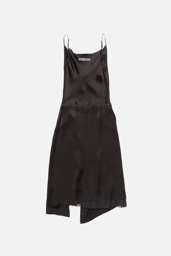 Shiny satin slip dress