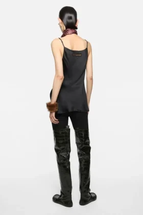 Shiny satin tank top
