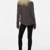 Silk blouse with cowl neck