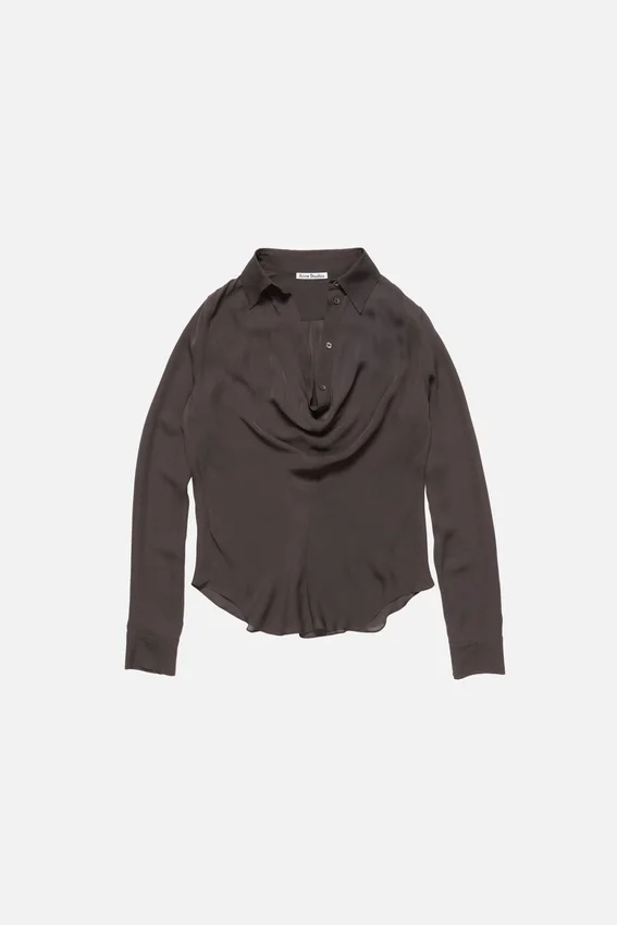Silk blouse with cowl neck