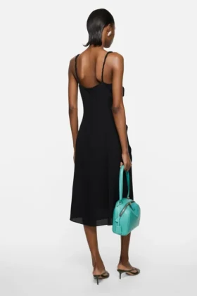 Silk dress with bow