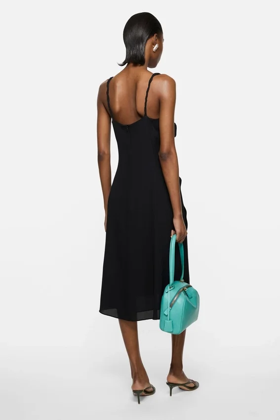 Silk dress with bow