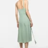 Silk midi dress with bow
