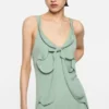 Silk midi dress with bow