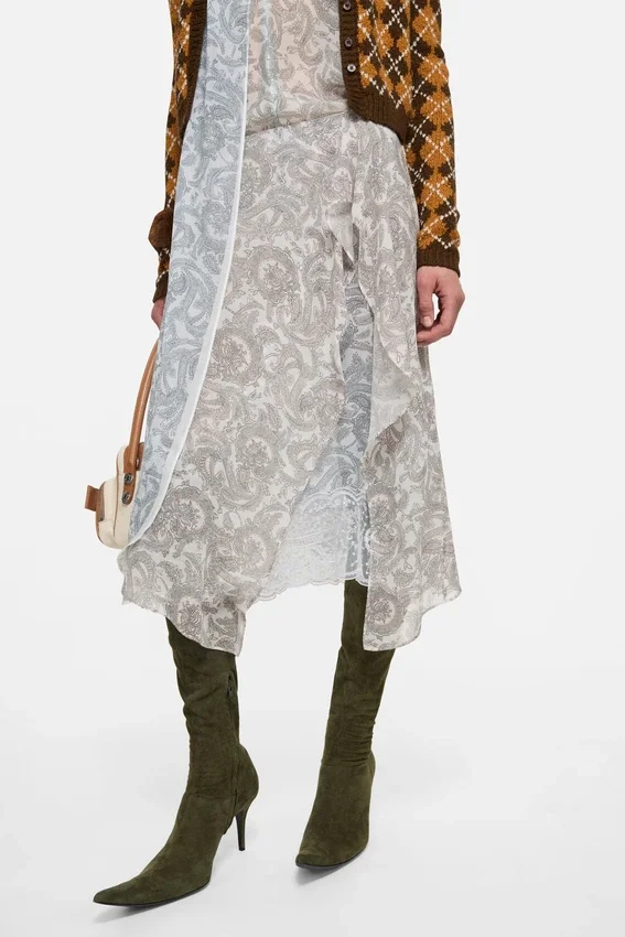 Silk paisley skirt