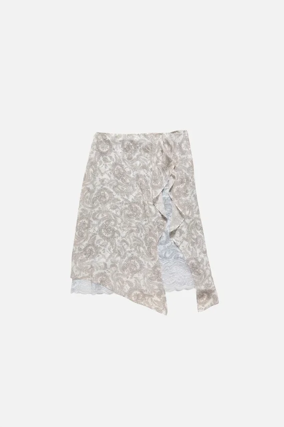 Silk paisley skirt