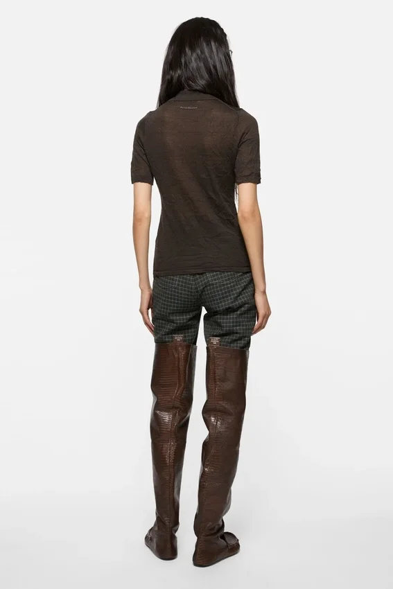 Silk polo knit