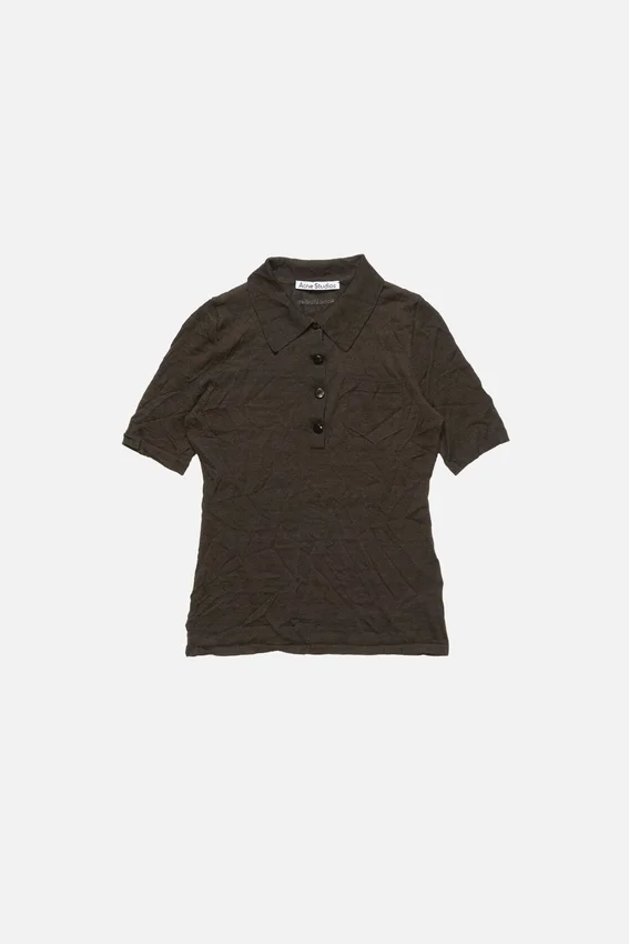 Silk polo knit