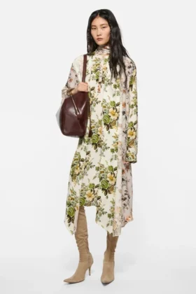 Silk shirt dress
