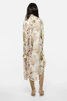 Silk shirt dress