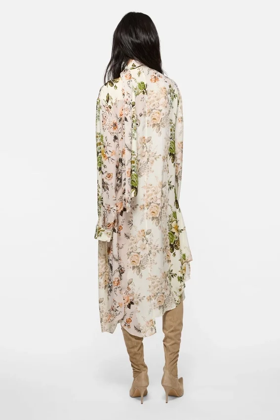 Silk shirt dress