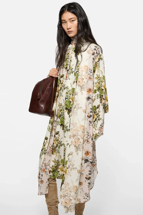 Silk shirt dress