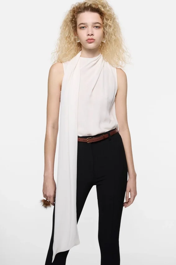 Silk sleeveless blouse
