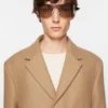 Single-breasted wool coat