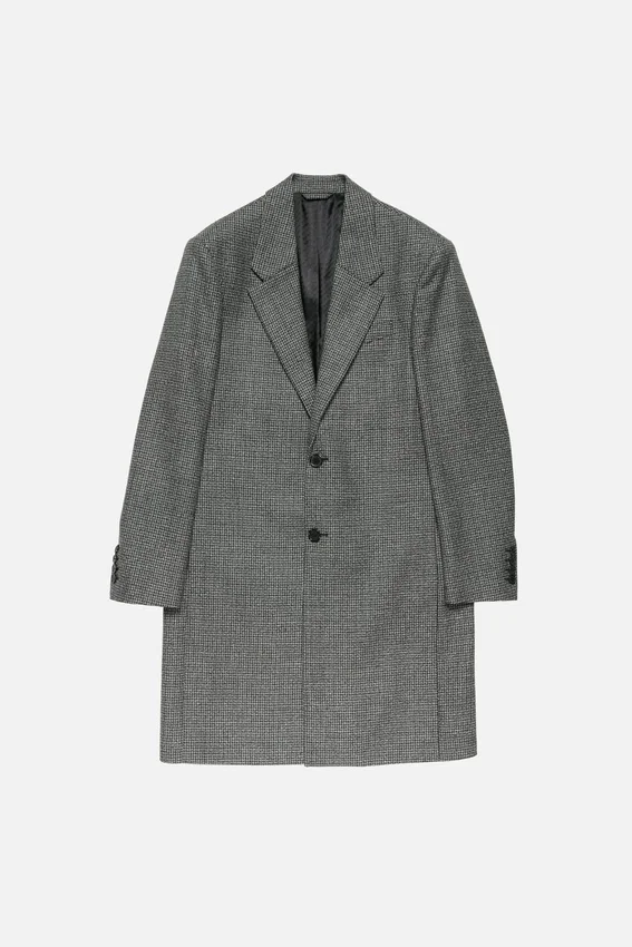 Single-breasted wool overcoat