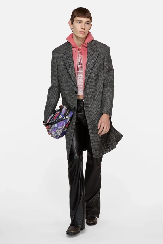 Single-breasted wool overcoat