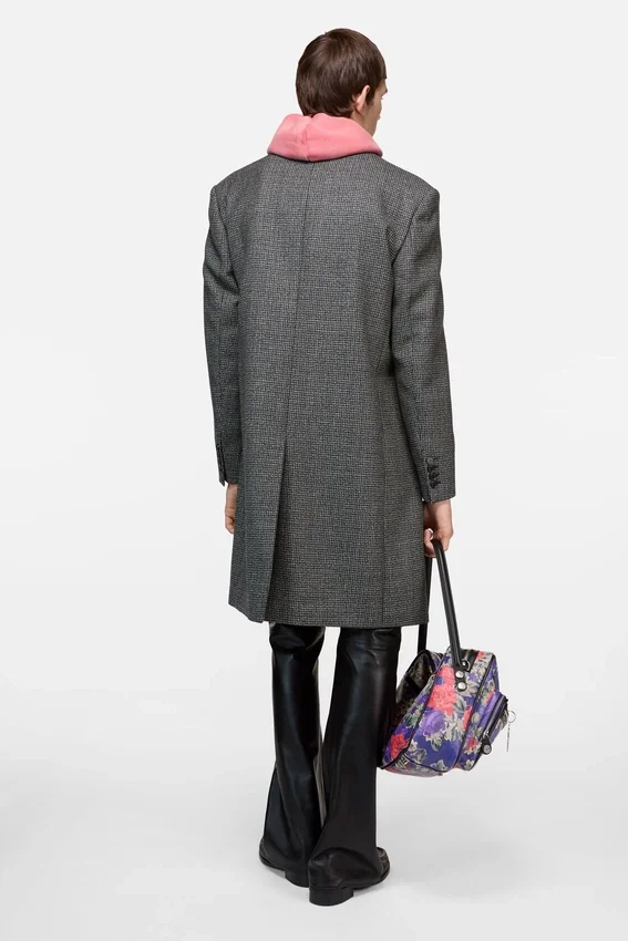Single-breasted wool overcoat