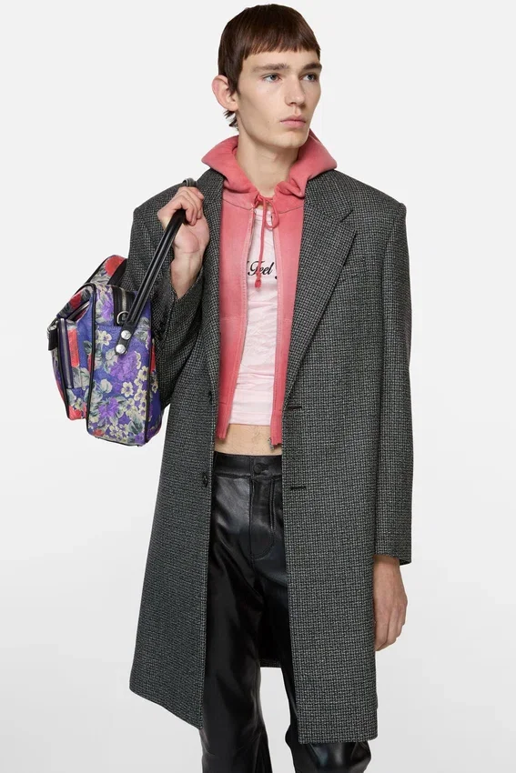 Single-breasted wool overcoat