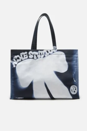 Spray logo shopper tote