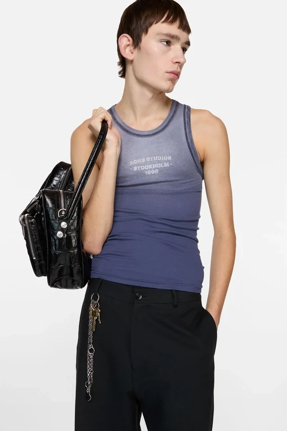 Sprayed logo tank top