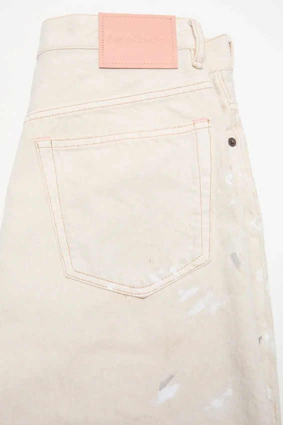 Stained denim shorts