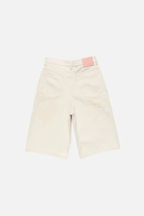 Stained denim shorts