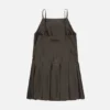 Strap dress with pleated skirt