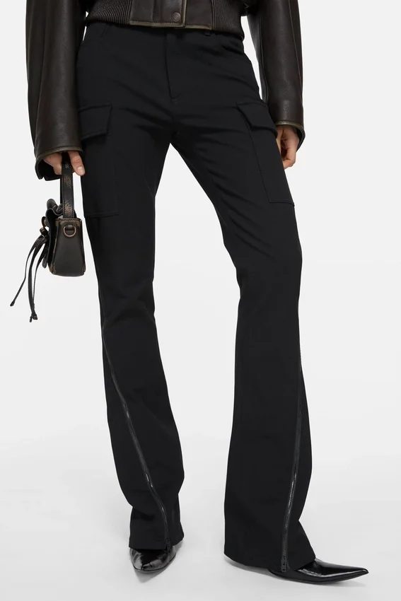Stretch zip trousers