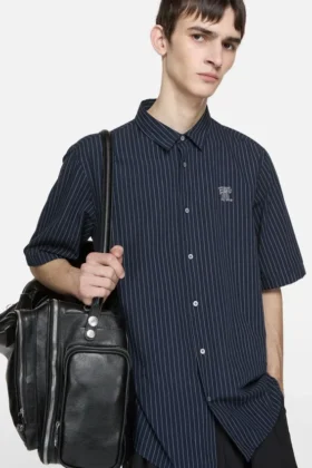 Stripe button-up shirt