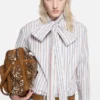 Striped blouse with scarf
