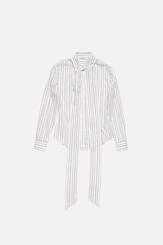 Striped blouse with scarf