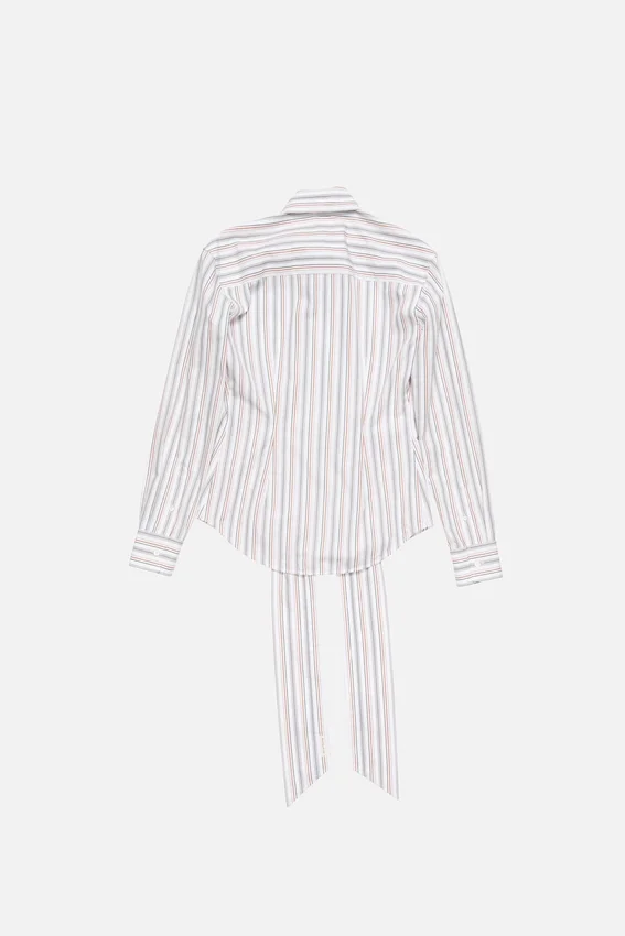 Striped blouse with scarf