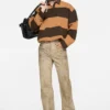 Striped polo sweater