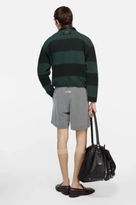 Striped polo sweater