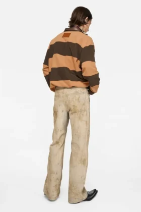 Striped polo sweater